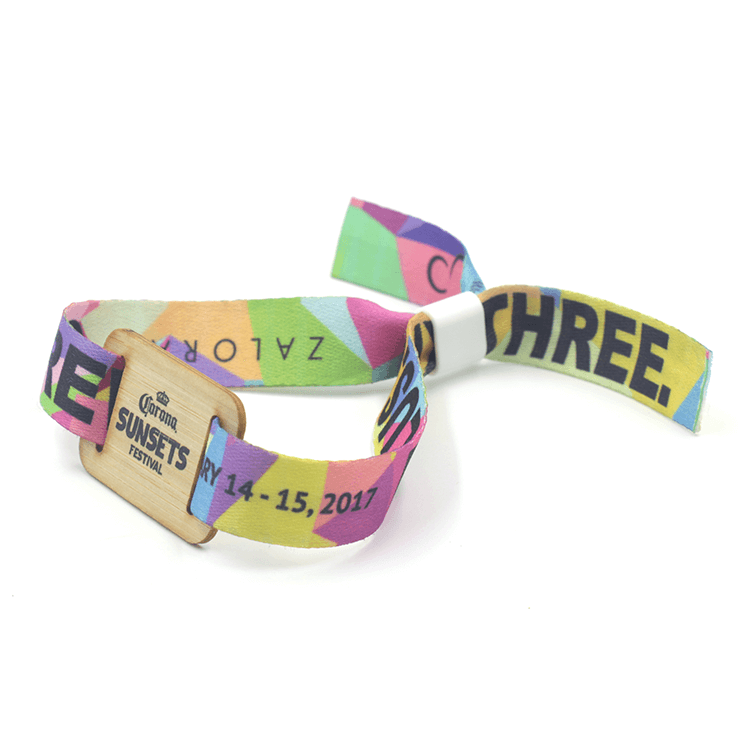 Printed RFID Fabric Wooden Wristbands